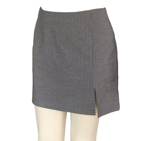 Vintage Jay Jacobs side-slit tailored pencil black & gray mini skirt - size 6 - Picture 9 of 11